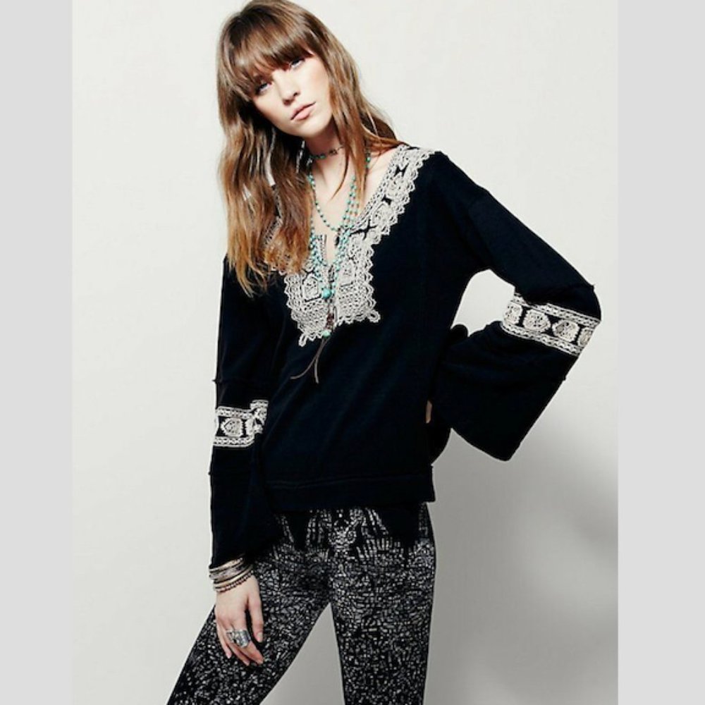 FREE PEOPLE Santa Maria Tiger French Pullover-XS,S